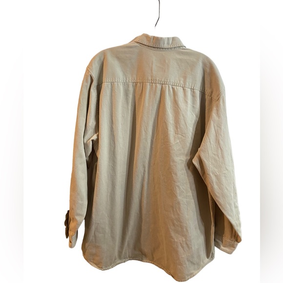 Vintage 90s planet mars M&M button down tan size L 1996 - Picture 2 of 3